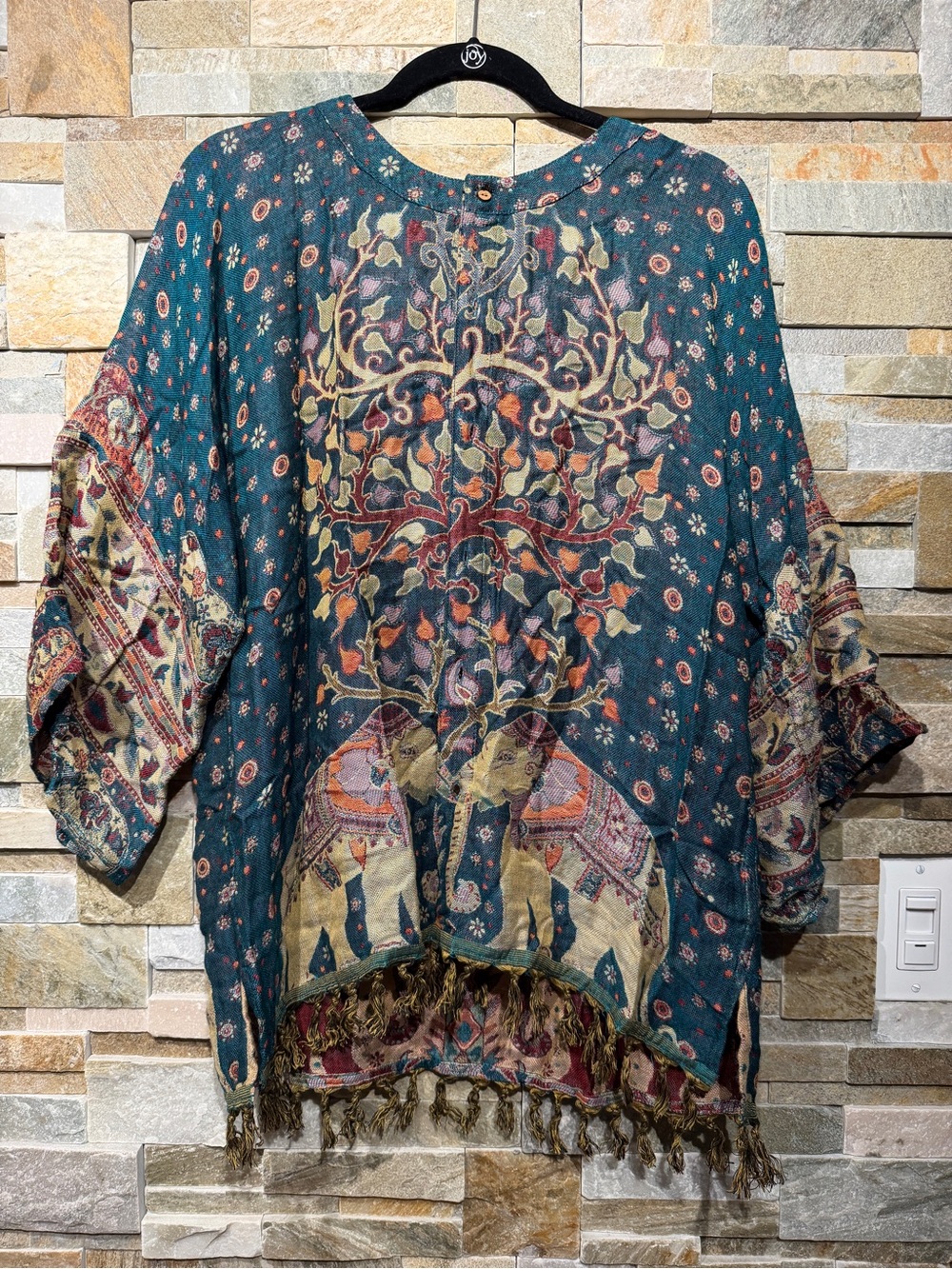 Earthbound Reversible Floral Embroidered Cotton-Blend Jacket in Teal & Burgundy